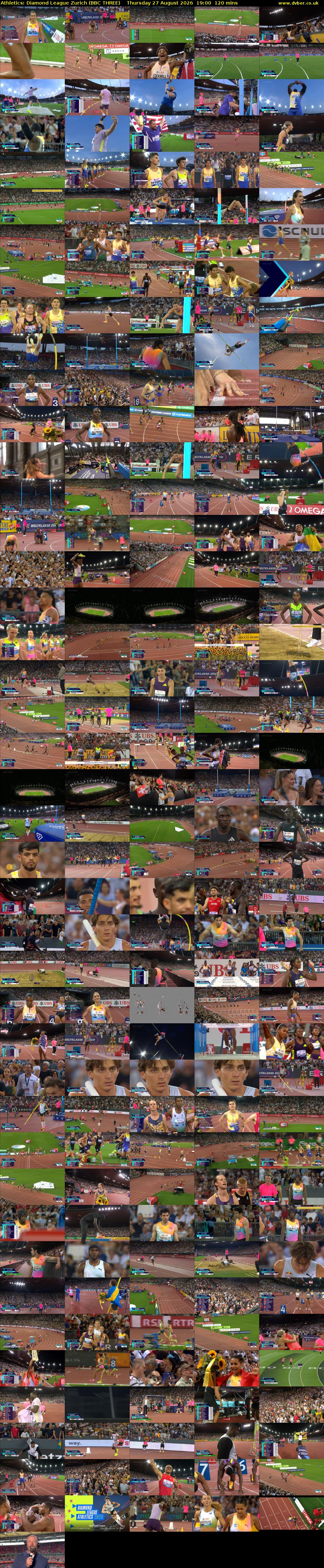 Athletics: Diamond League Zurich (BBC THREE) Thursday 27 August 2026 19:00 - 21:00