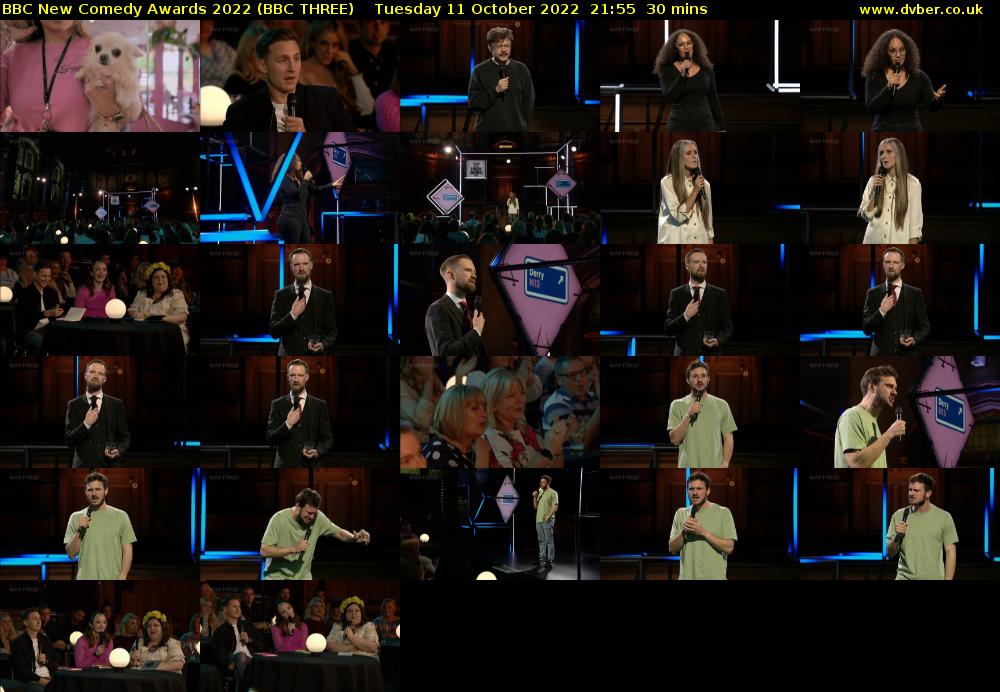 BBC New Comedy Awards 2022 (BBC THREE) Tuesday 11 October 2022 21:55 - 22:25
