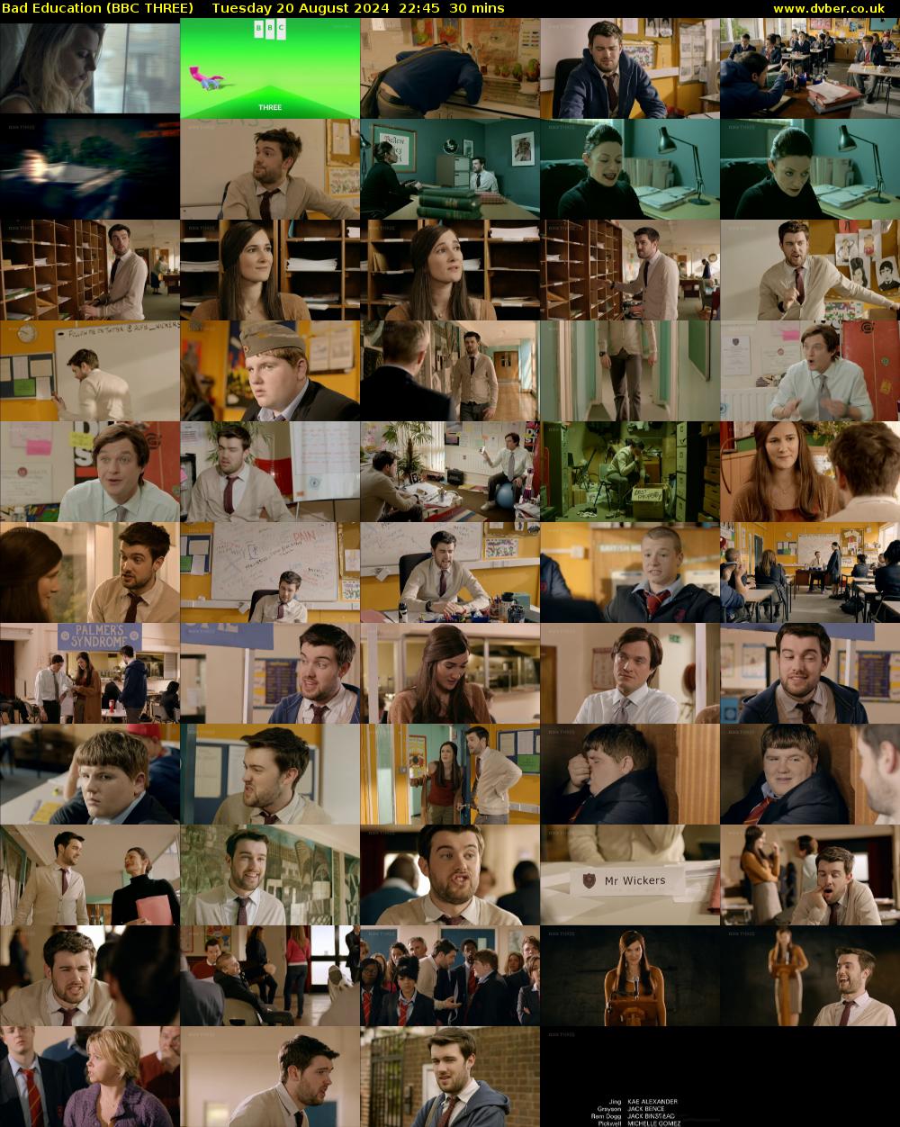 Bad Education (BBC THREE) Tuesday 20 August 2024 22:45 - 23:15