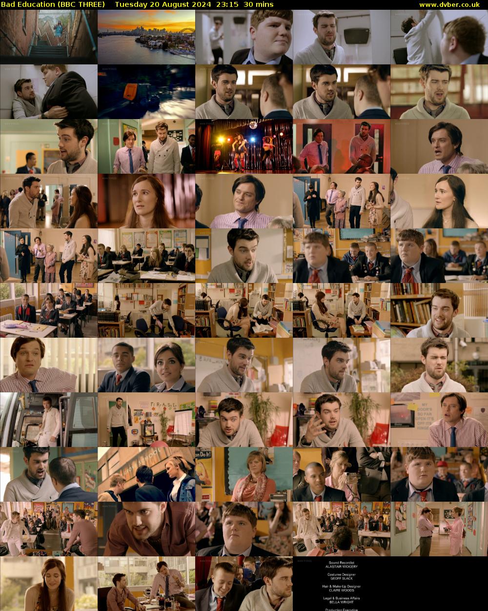 Bad Education (BBC THREE) Tuesday 20 August 2024 23:15 - 23:45