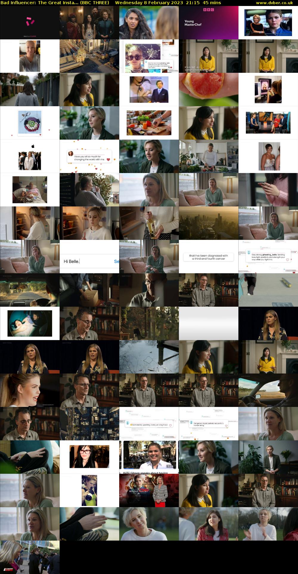 Bad Influencer: The Great Insta... (BBC THREE) Wednesday 8 February 2023 21:15 - 22:00