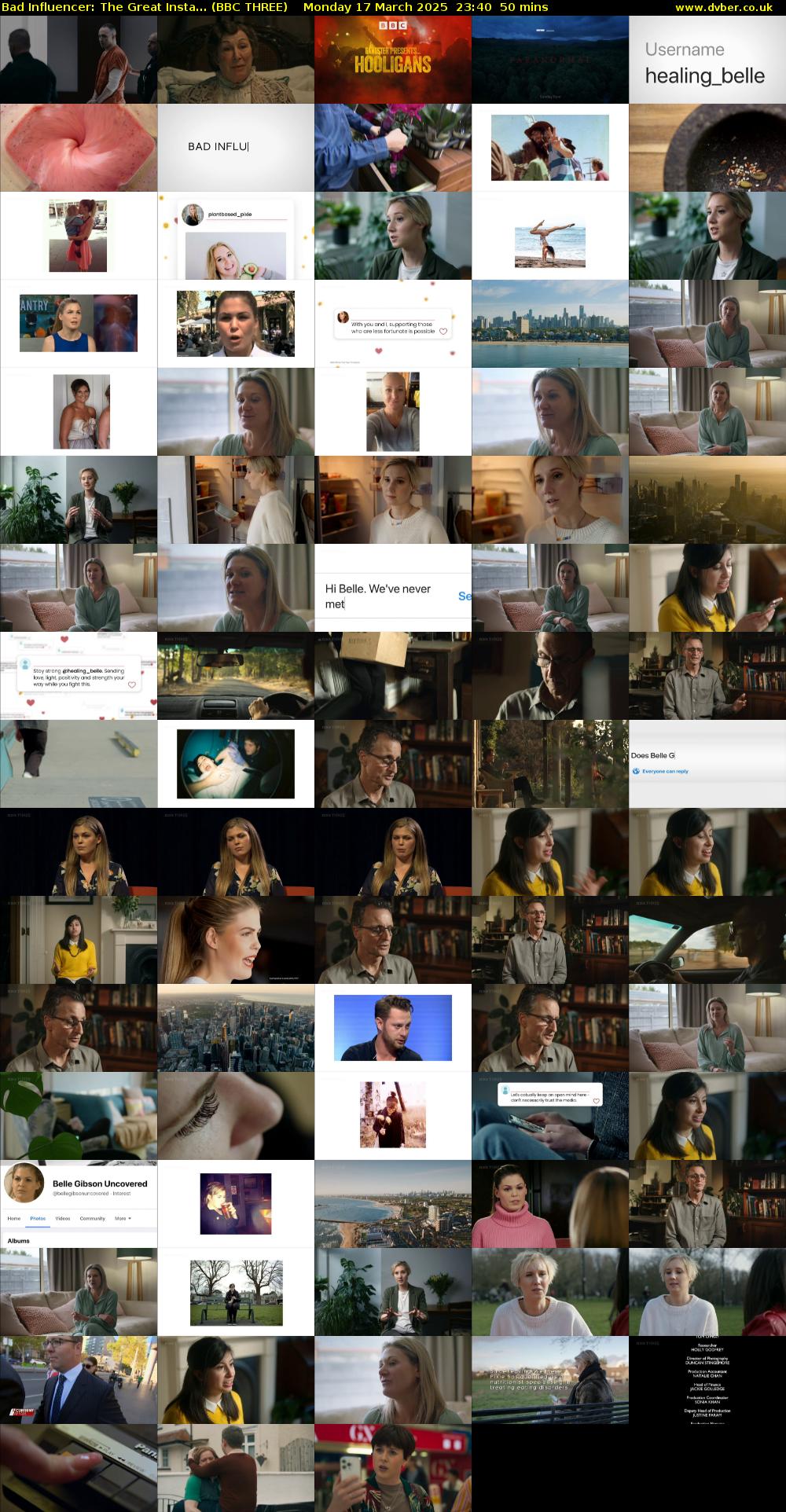 Bad Influencer: The Great Insta... (BBC THREE) Monday 17 March 2025 23:40 - 00:30