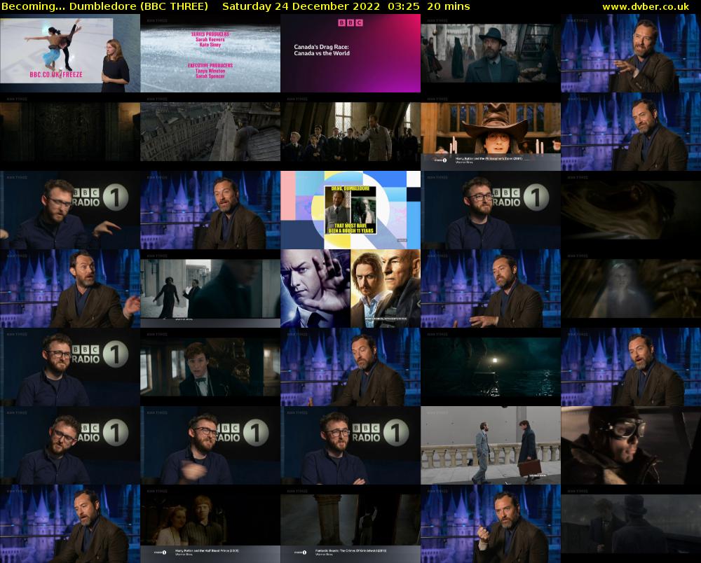 Becoming... Dumbledore (BBC THREE) Saturday 24 December 2022 03:25 - 03:45