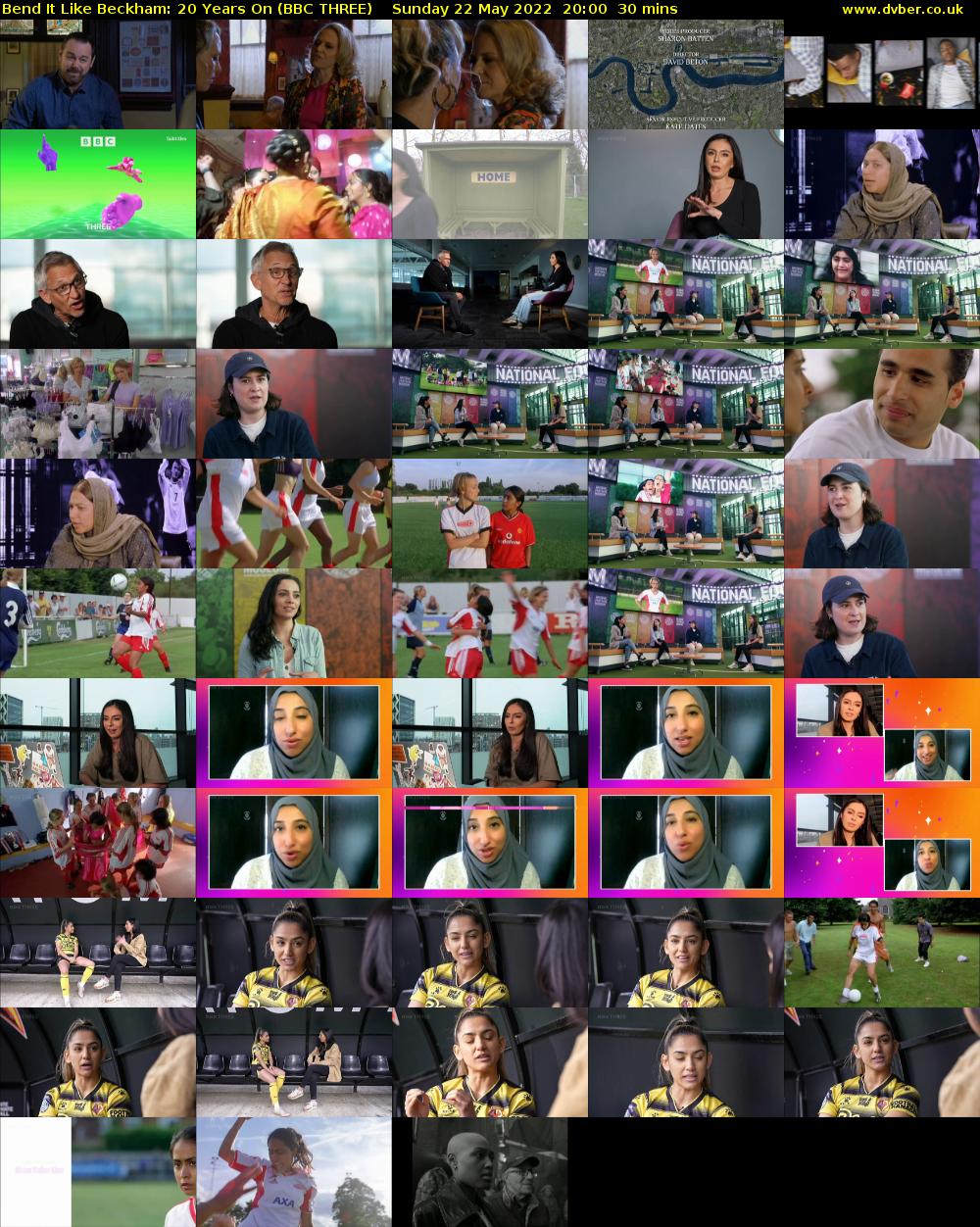 Bend It Like Beckham: 20 Years On (BBC THREE) Sunday 22 May 2022 20:00 - 20:30