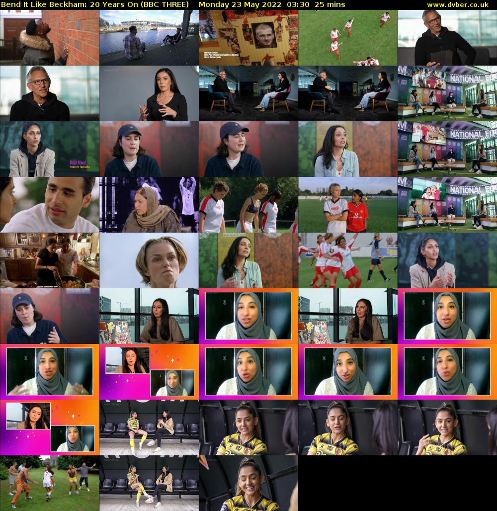 Bend It Like Beckham: 20 Years On (BBC THREE) Monday 23 May 2022 03:30 - 03:55