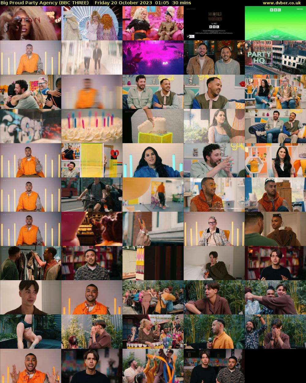 Big Proud Party Agency (BBC THREE) Friday 20 October 2023 01:05 - 01:35