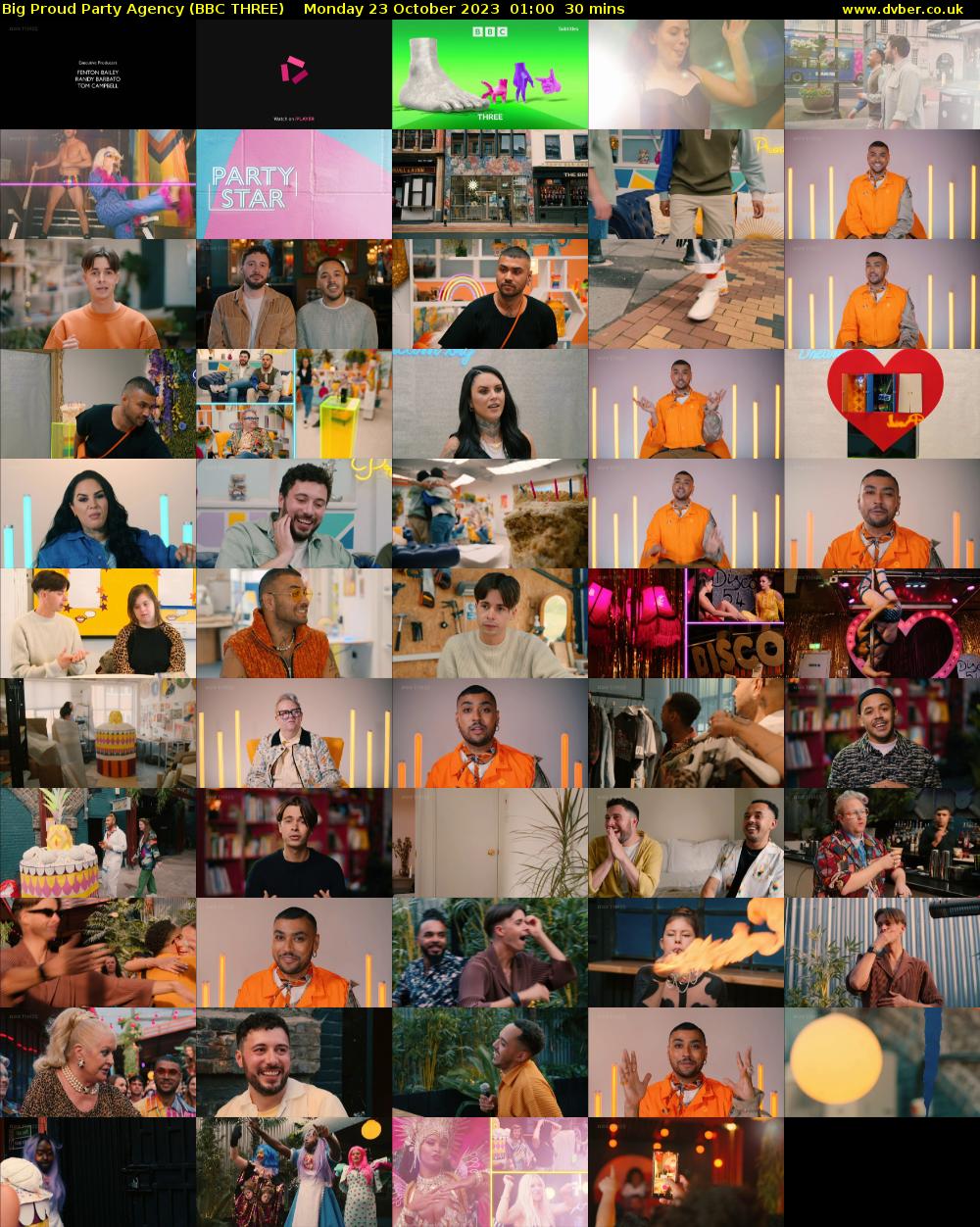 Big Proud Party Agency (BBC THREE) Monday 23 October 2023 01:00 - 01:30