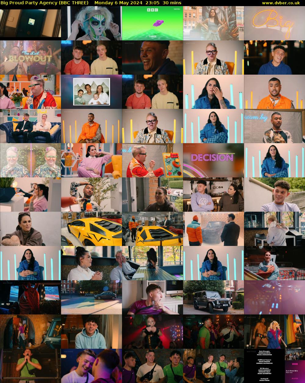 Big Proud Party Agency (BBC THREE) Monday 6 May 2024 23:05 - 23:35