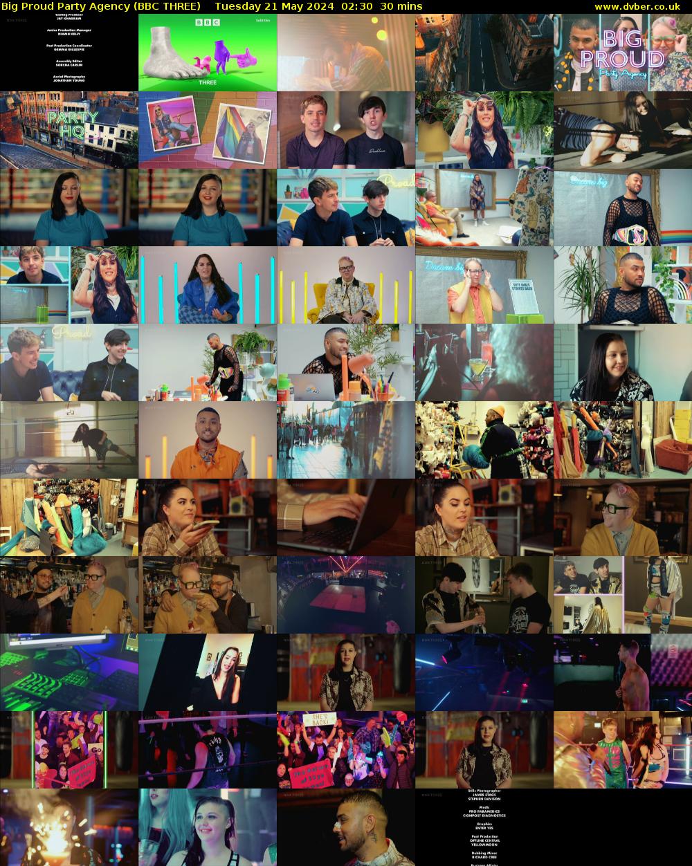 Big Proud Party Agency (BBC THREE) Tuesday 21 May 2024 02:30 - 03:00