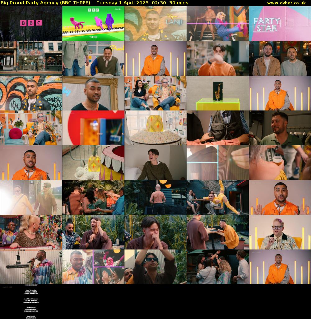 Big Proud Party Agency (BBC THREE) Tuesday 1 April 2025 02:30 - 03:00
