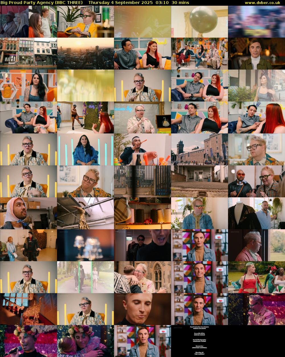 Big Proud Party Agency (BBC THREE) Thursday 4 September 2025 03:10 - 03:40
