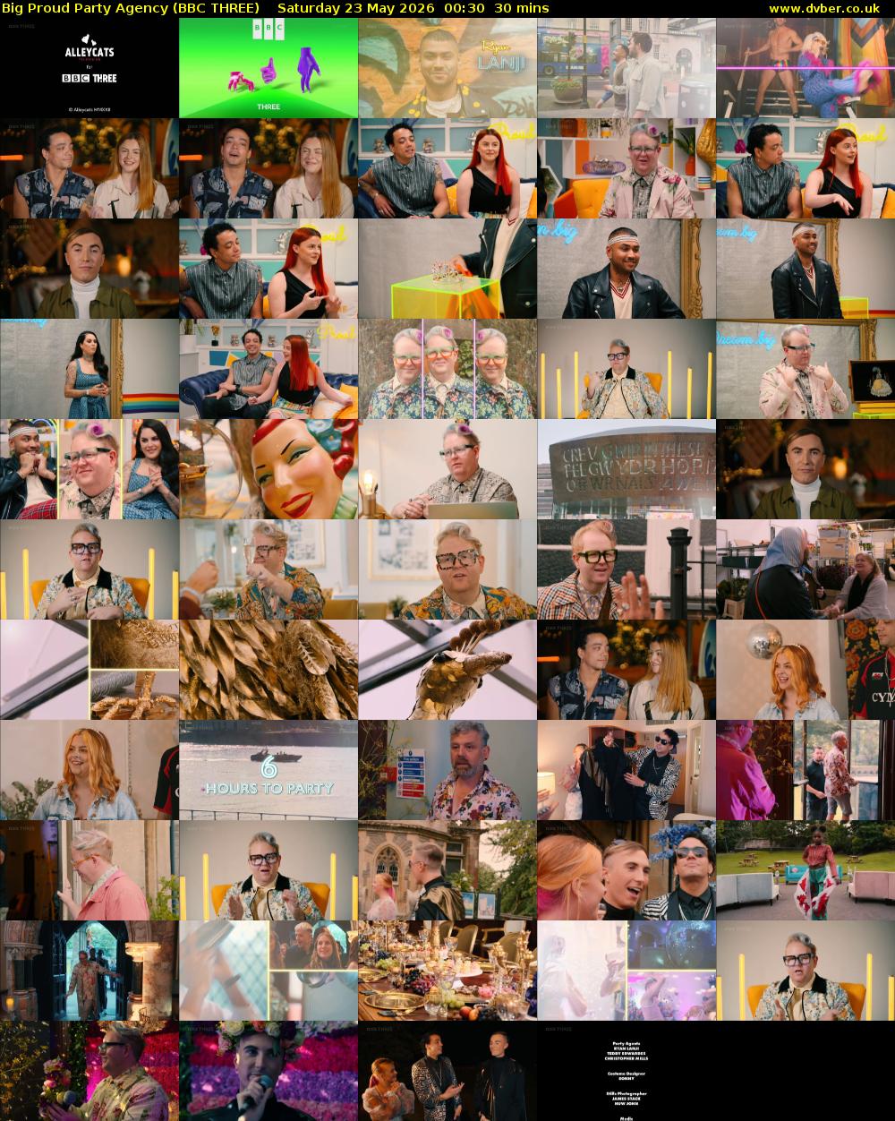 Big Proud Party Agency (BBC THREE) Saturday 23 May 2026 00:30 - 01:00