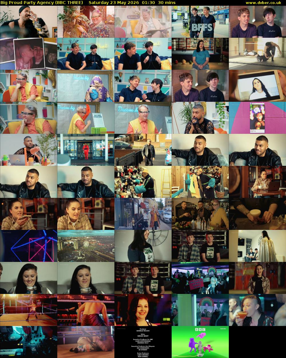Big Proud Party Agency (BBC THREE) Saturday 23 May 2026 01:30 - 02:00