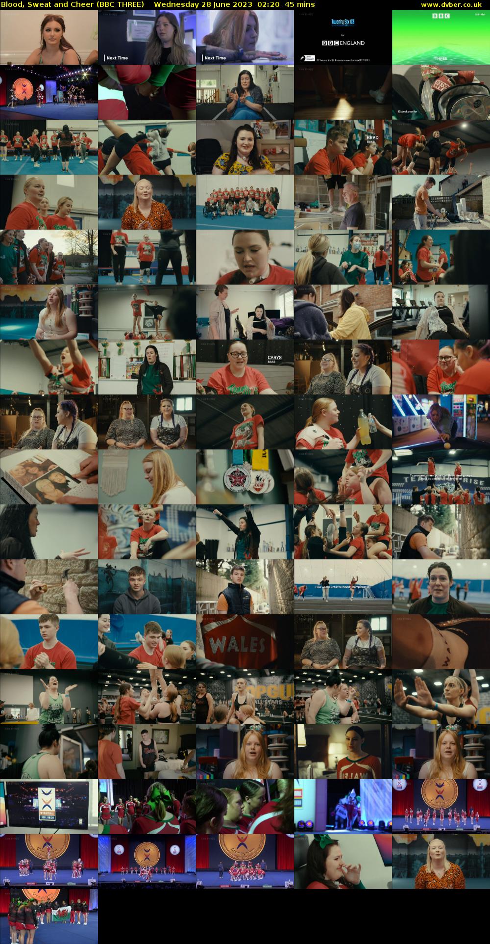 Blood, Sweat and Cheer (BBC THREE) Wednesday 28 June 2023 02:20 - 03:05