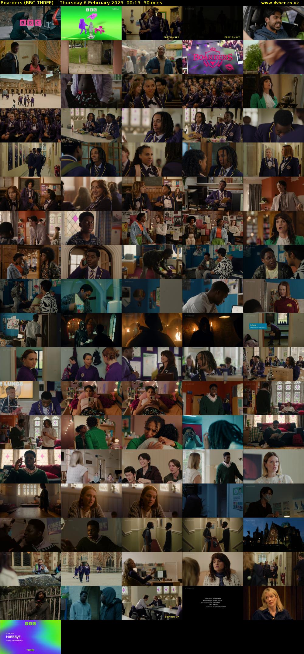 Boarders (BBC THREE) Thursday 6 February 2025 00:15 - 01:05