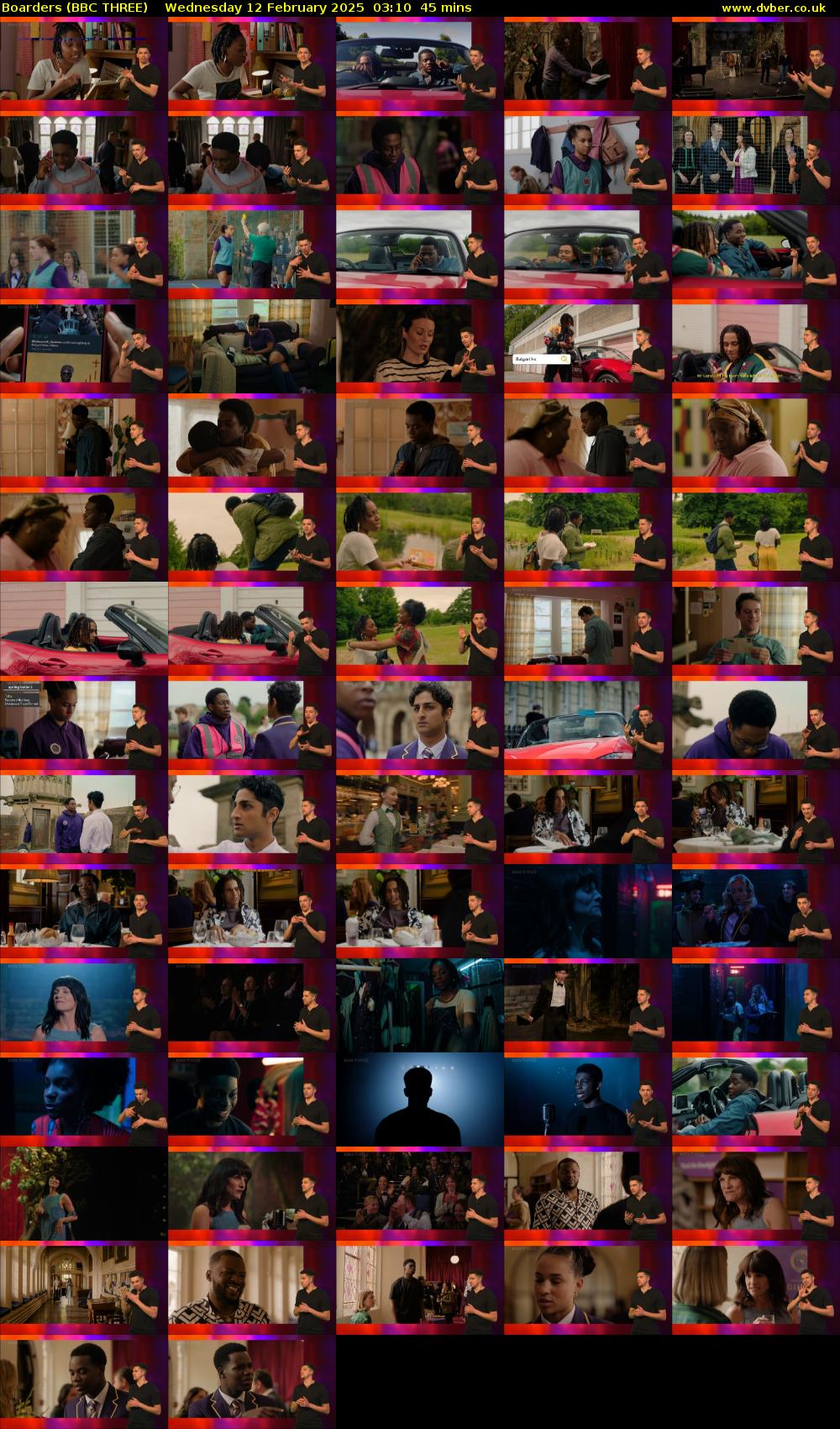 Boarders (BBC THREE) Wednesday 12 February 2025 03:10 - 03:55