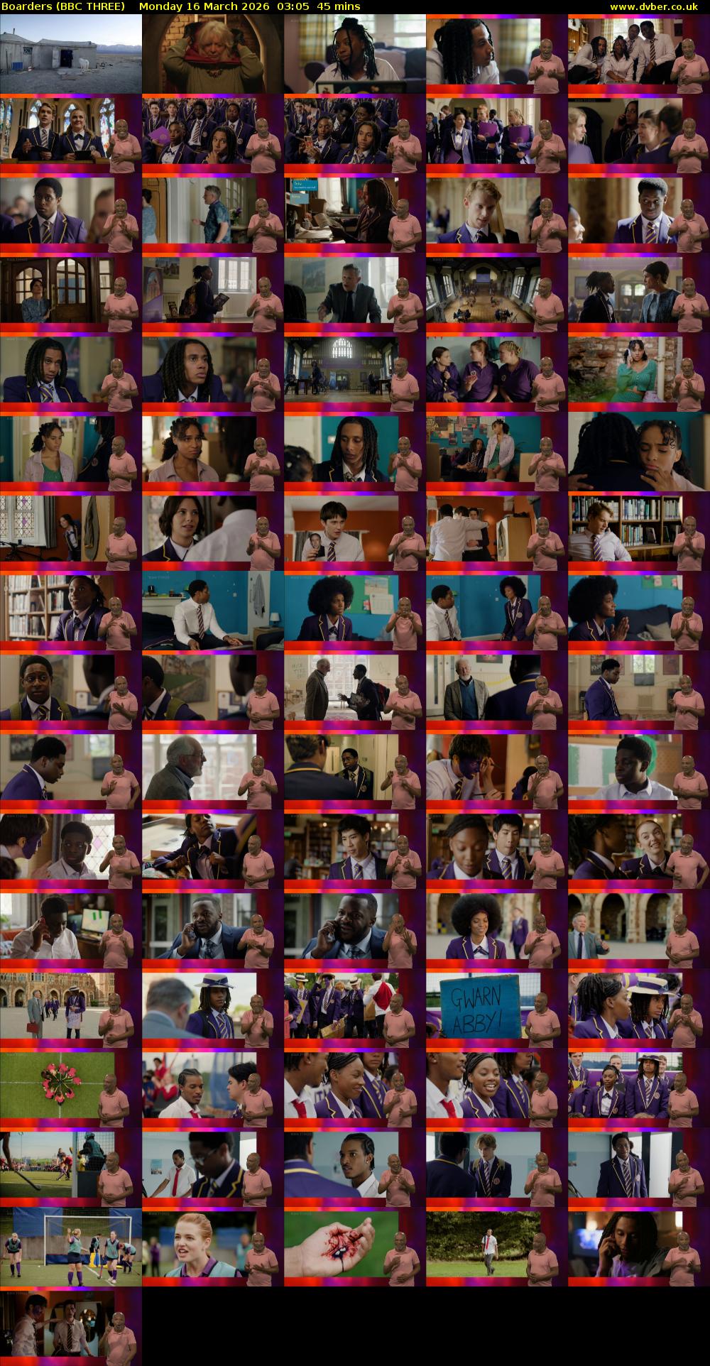 Boarders (BBC THREE) Monday 16 March 2026 03:05 - 03:50