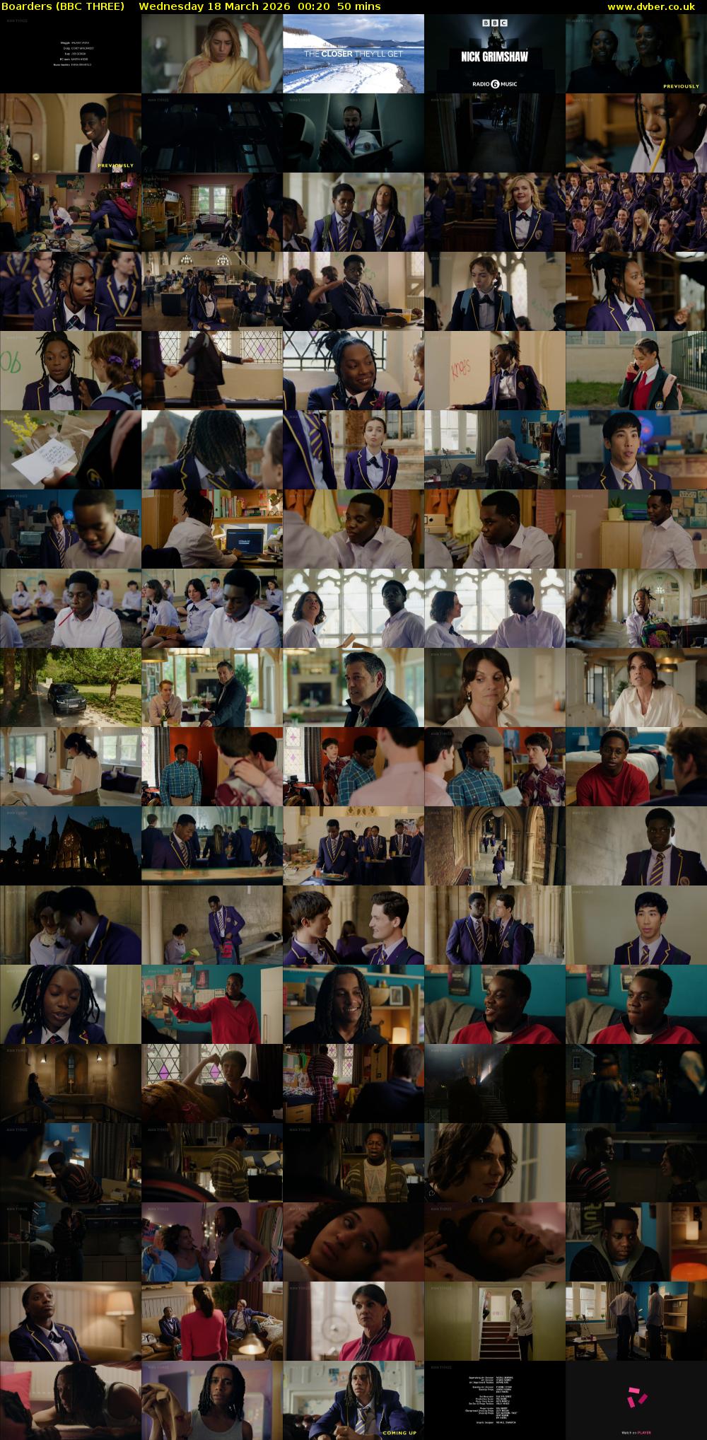 Boarders (BBC THREE) Wednesday 18 March 2026 00:20 - 01:10