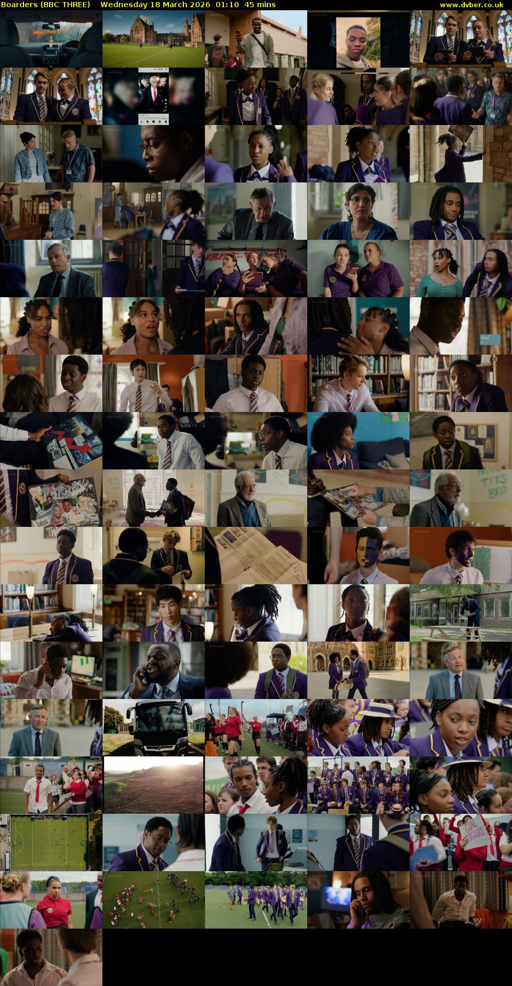 Boarders (BBC THREE) Wednesday 18 March 2026 01:10 - 01:55