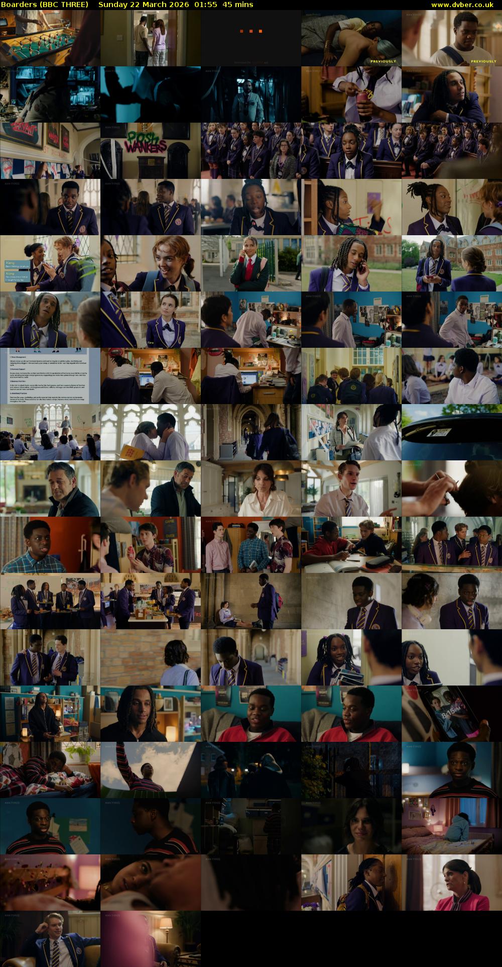 Boarders (BBC THREE) Sunday 22 March 2026 01:55 - 02:40