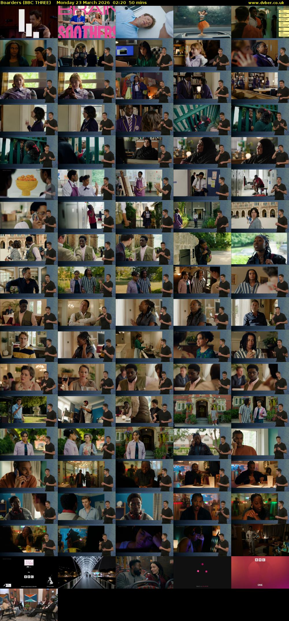 Boarders (BBC THREE) Monday 23 March 2026 02:20 - 03:10