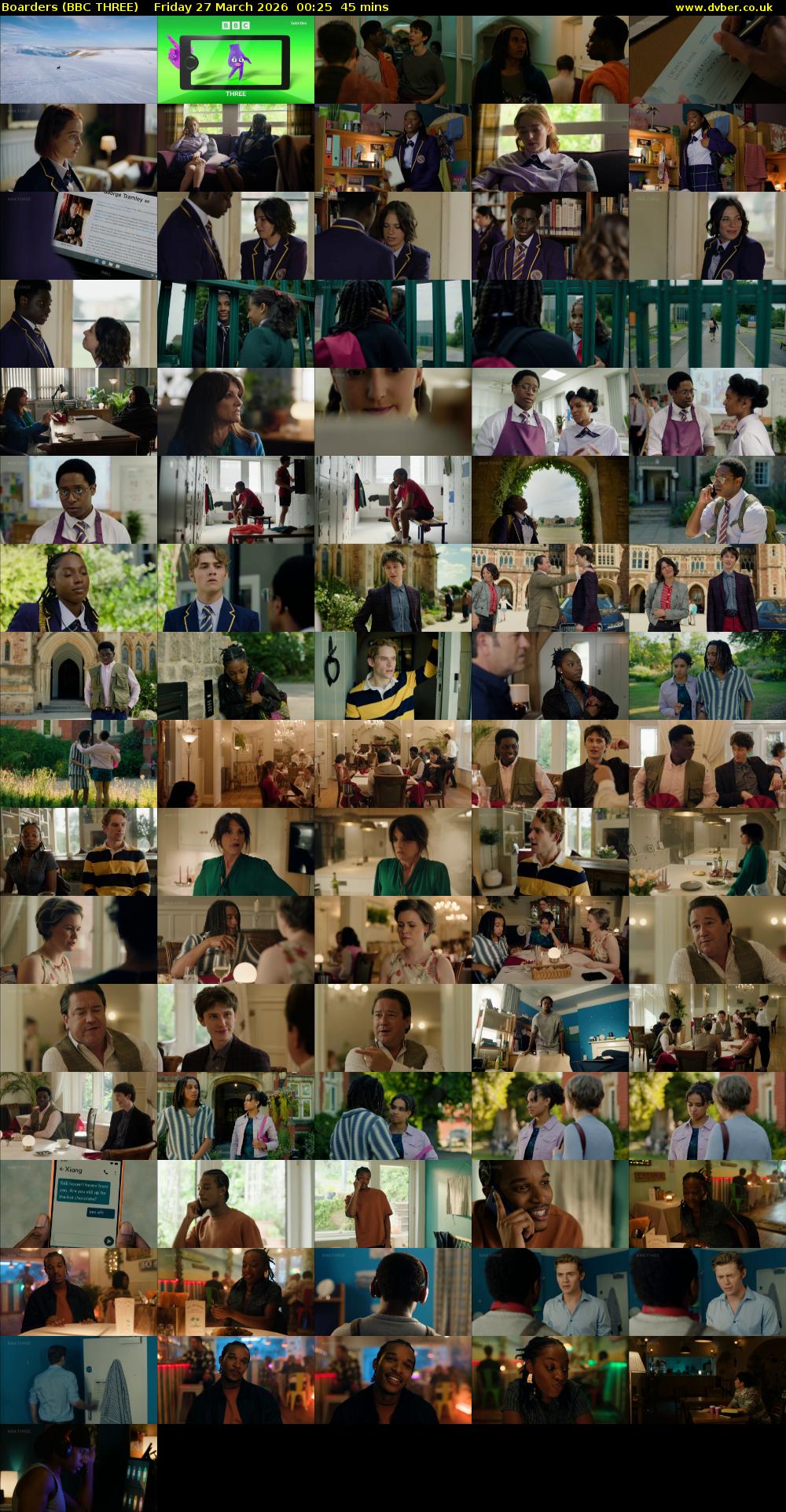 Boarders (BBC THREE) Friday 27 March 2026 00:25 - 01:10