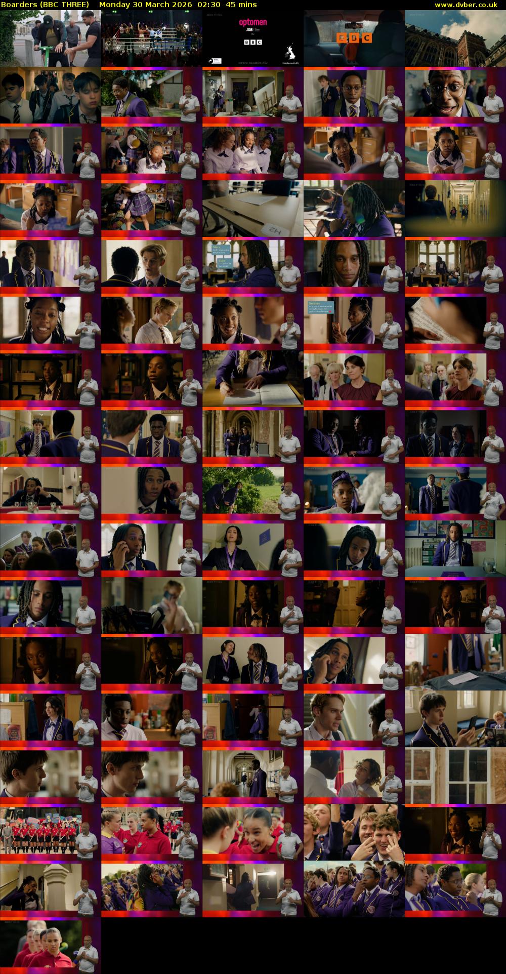 Boarders (BBC THREE) Monday 30 March 2026 02:30 - 03:15