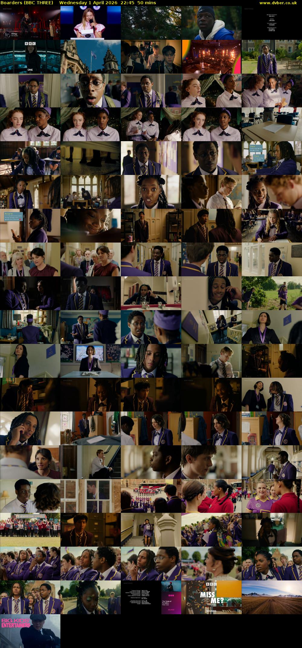 Boarders (BBC THREE) Wednesday 1 April 2026 22:45 - 23:35