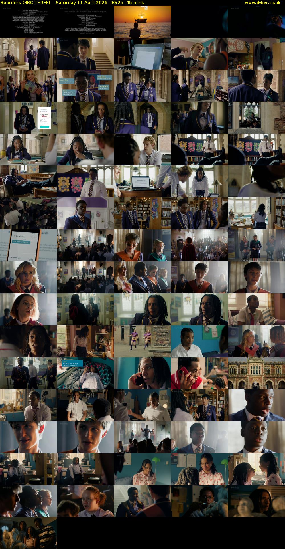 Boarders (BBC THREE) Saturday 11 April 2026 00:25 - 01:10