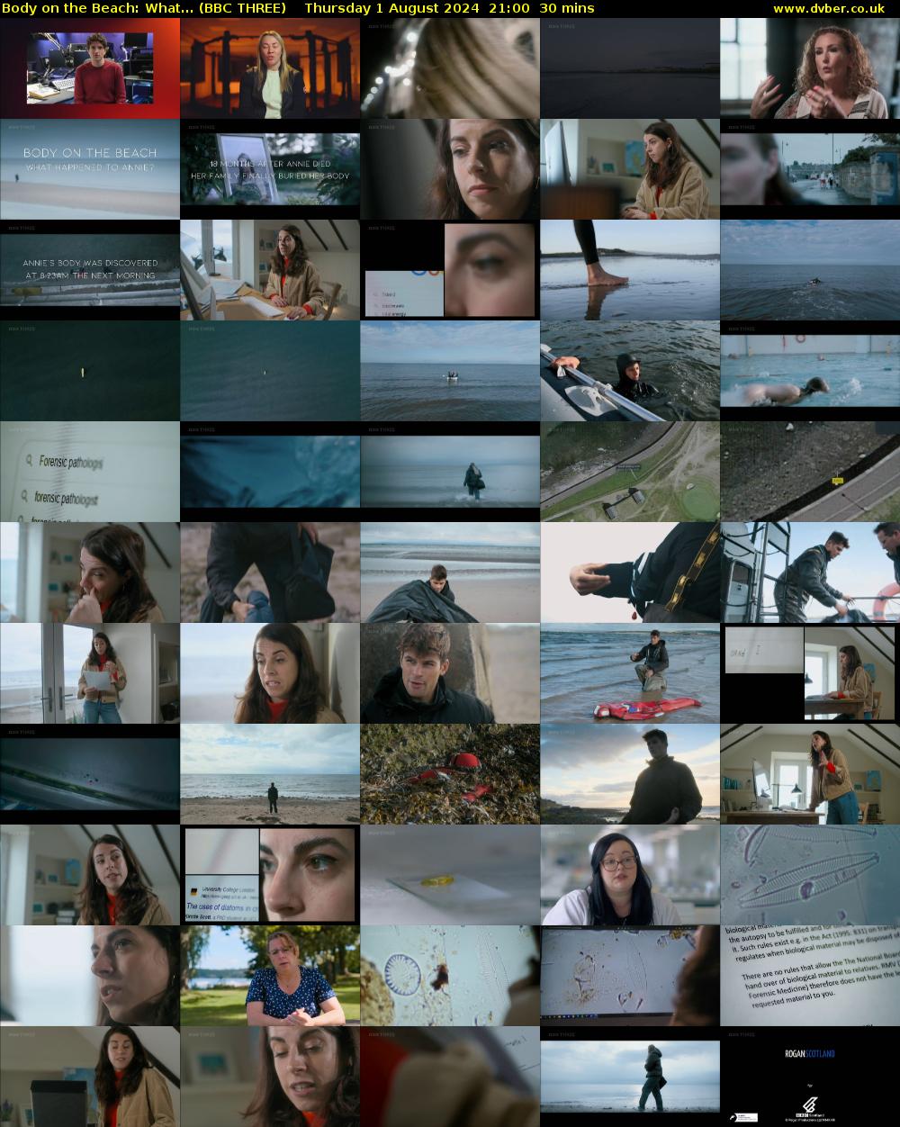 Body on the Beach: What... (BBC THREE) Thursday 1 August 2024 21:00 - 21:30
