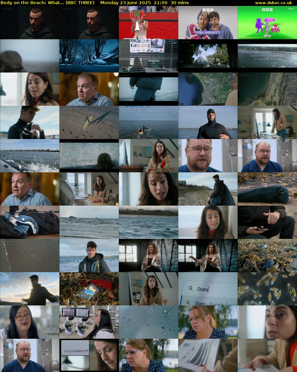 Body on the Beach: What... (BBC THREE) Monday 23 June 2025 21:00 - 21:30