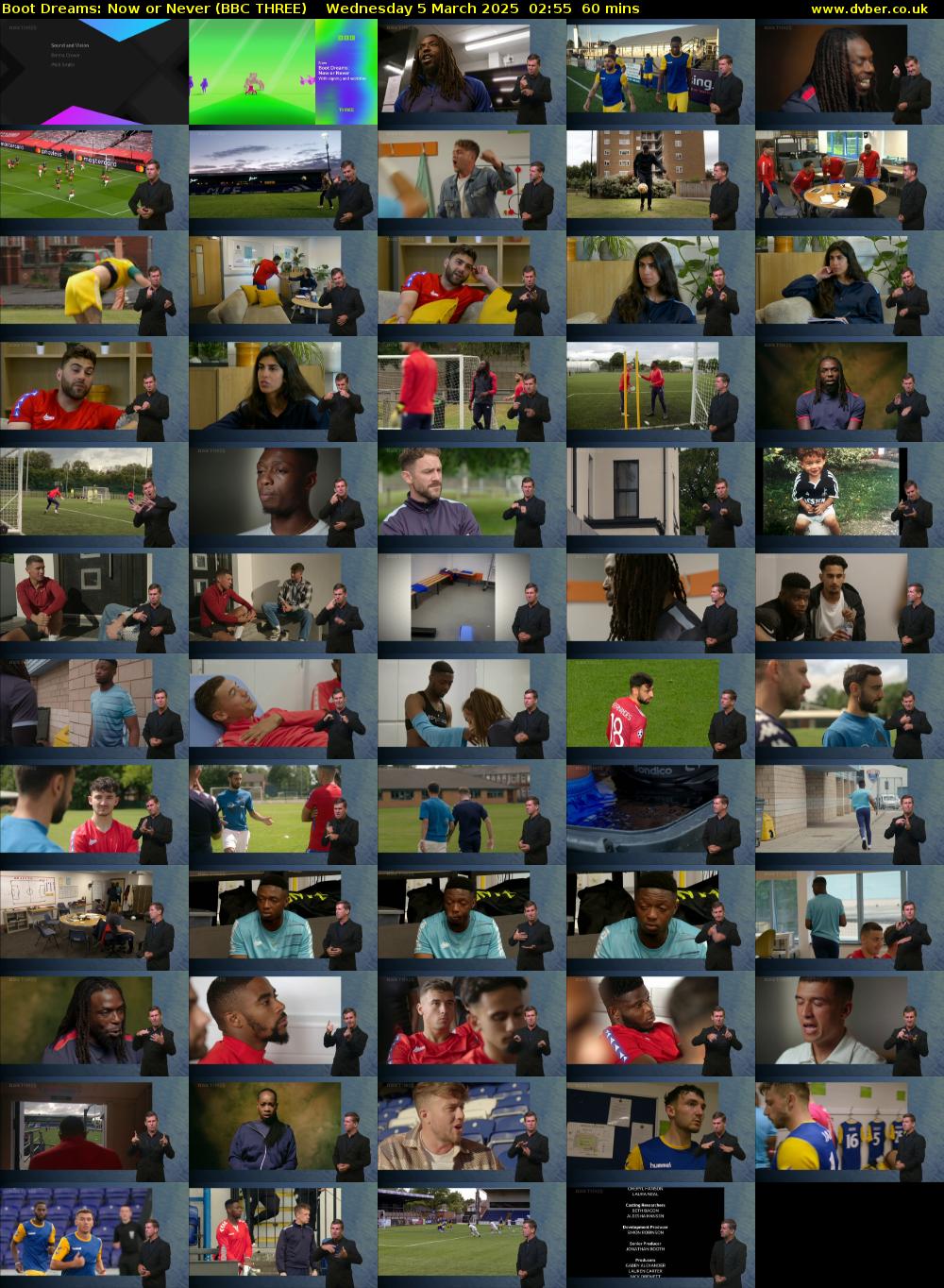 Boot Dreams: Now or Never (BBC THREE) Wednesday 5 March 2025 02:55 - 03:55
