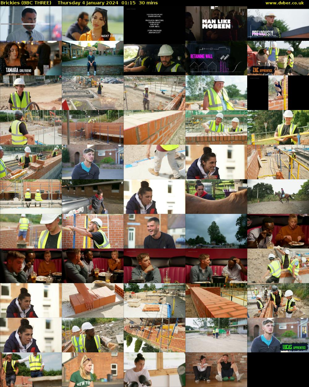 Brickies (BBC THREE) Thursday 4 January 2024 01:15 - 01:45