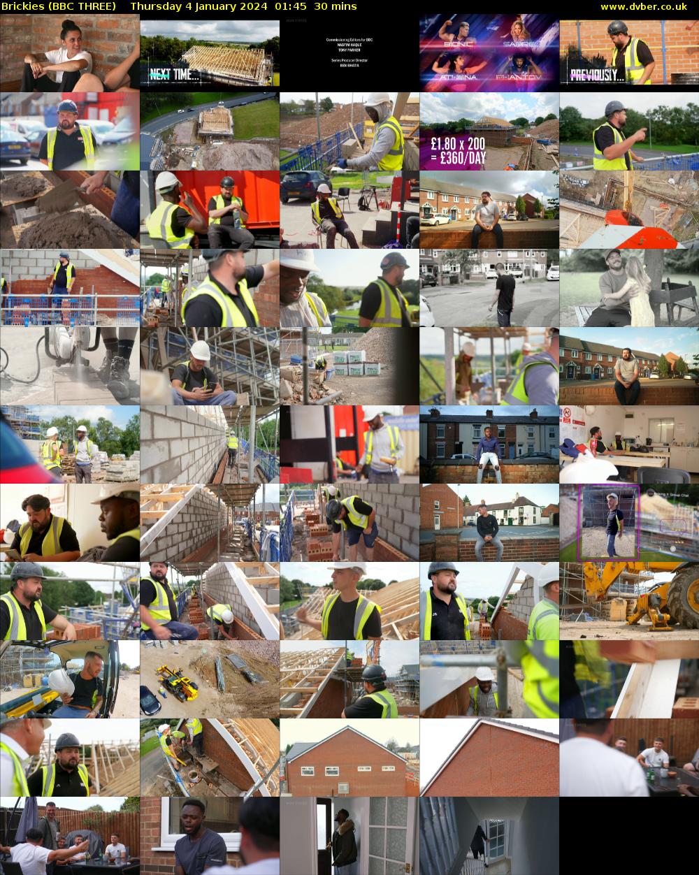 Brickies (BBC THREE) Thursday 4 January 2024 01:45 - 02:15