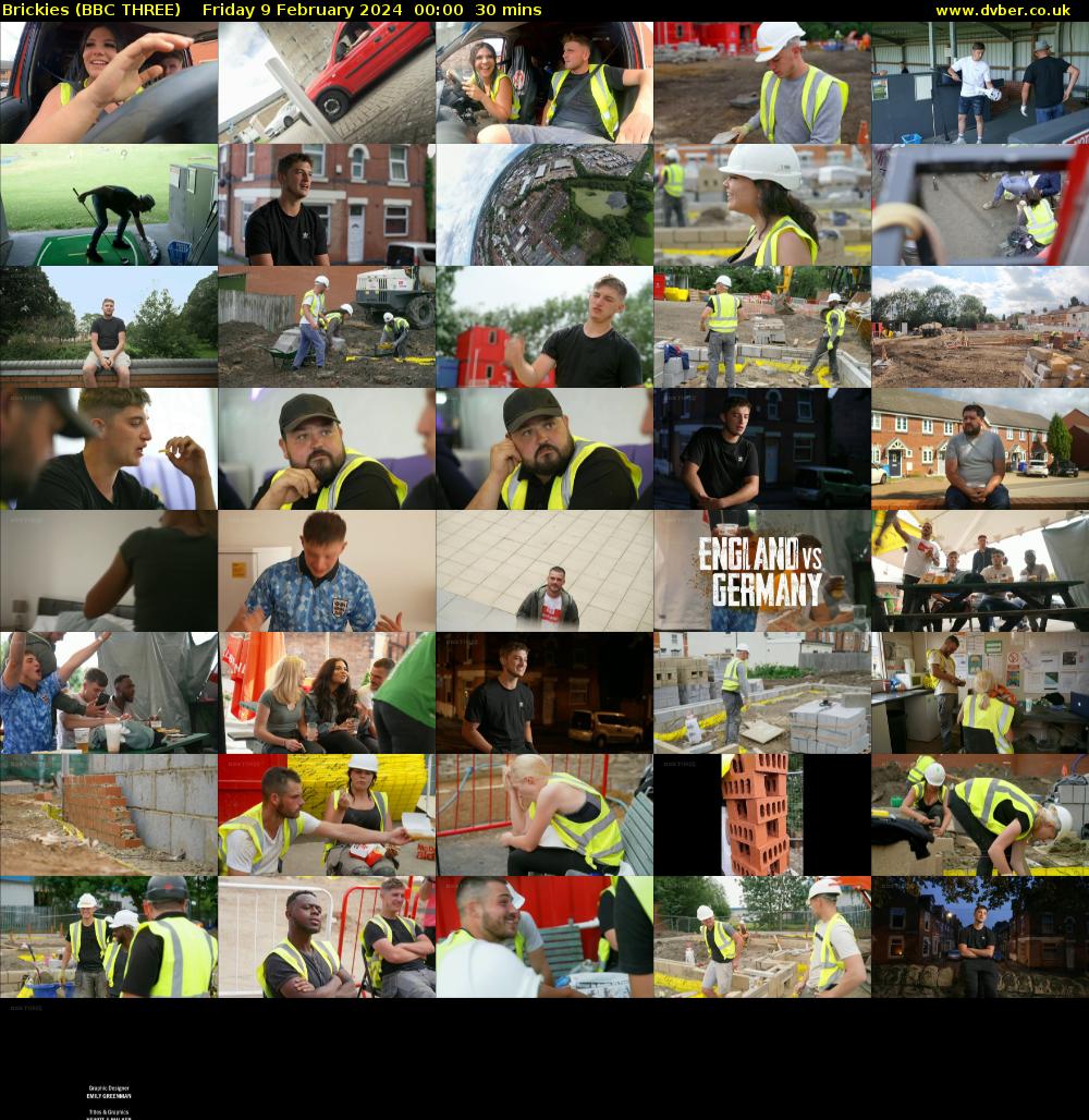 Brickies (BBC THREE) Friday 9 February 2024 00:00 - 00:30