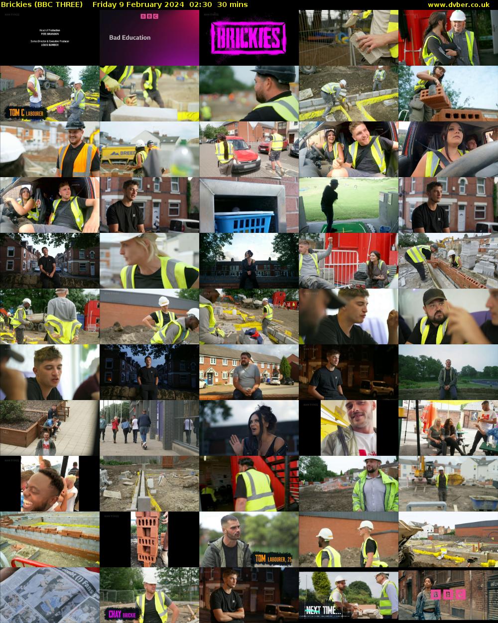 Brickies (BBC THREE) Friday 9 February 2024 02:30 - 03:00