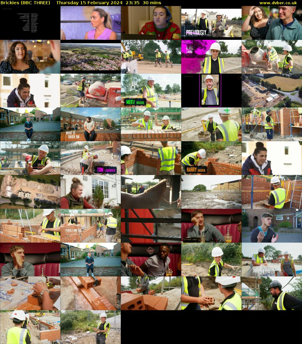 Brickies (BBC THREE) Thursday 15 February 2024 23:35 - 00:05