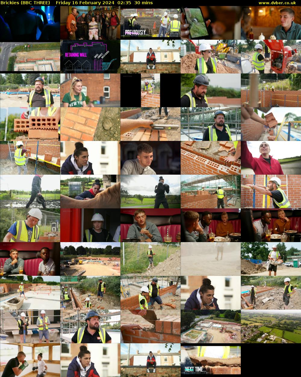 Brickies (BBC THREE) Friday 16 February 2024 02:35 - 03:05