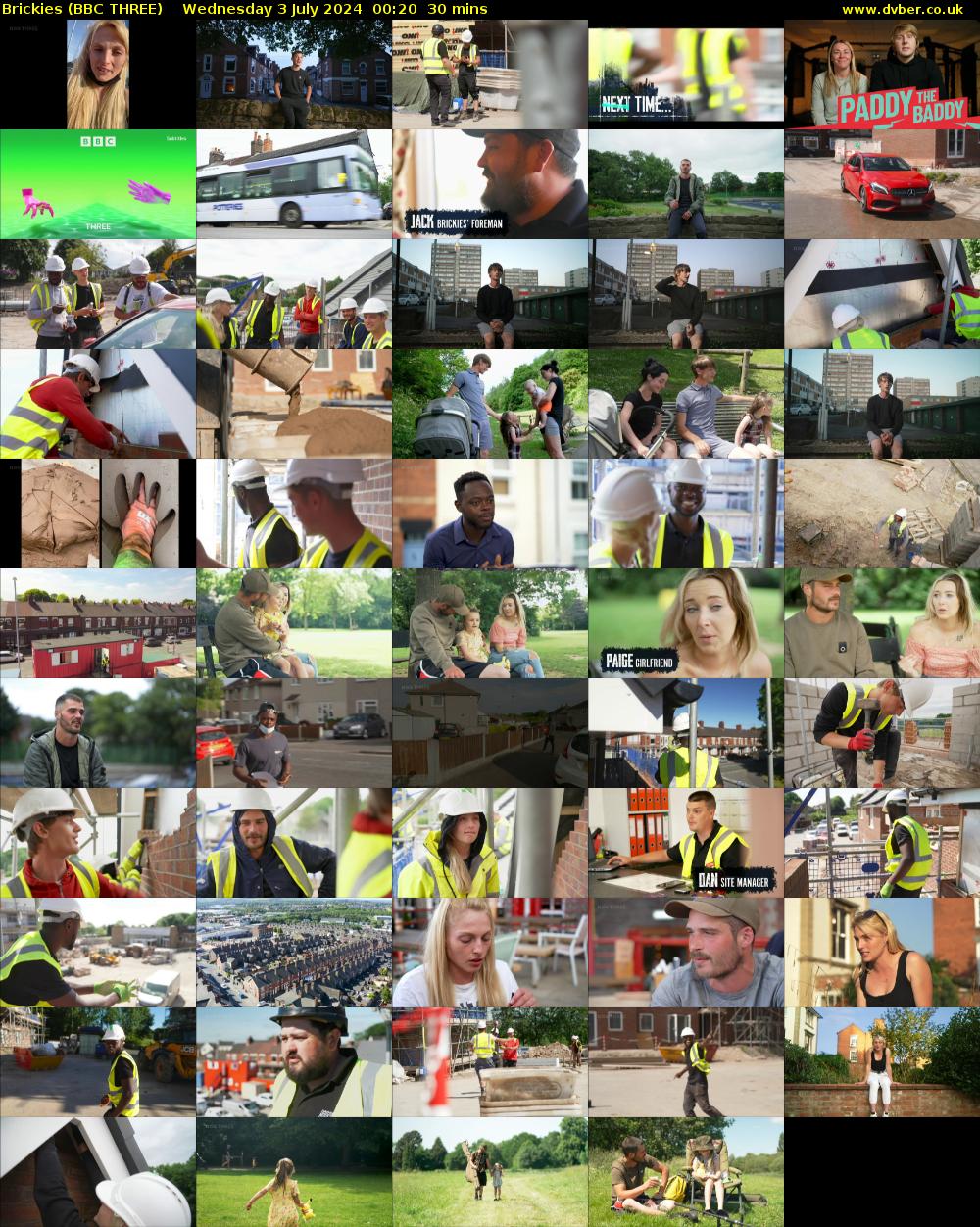 Brickies (BBC THREE) Wednesday 3 July 2024 00:20 - 00:50