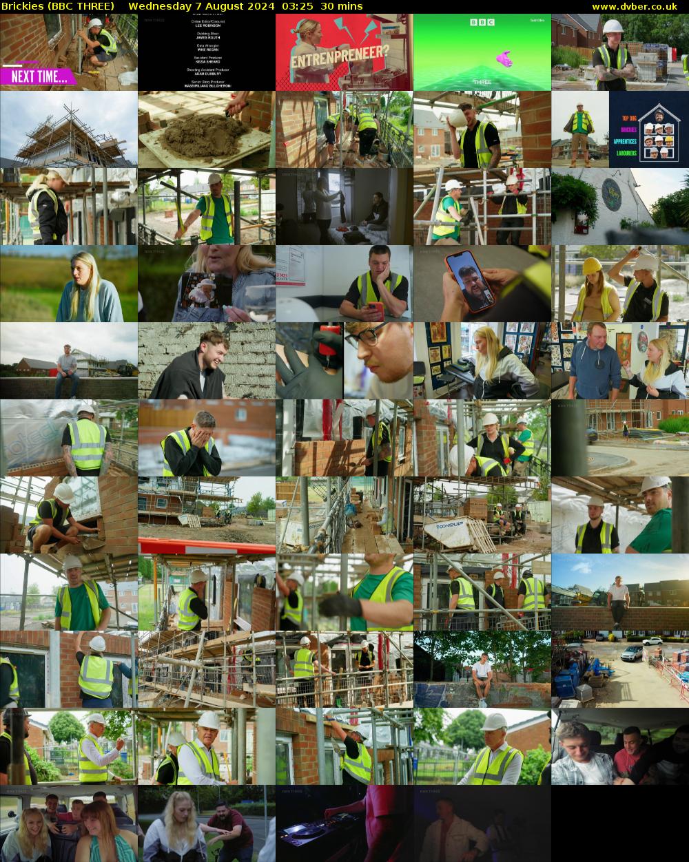 Brickies (BBC THREE) Wednesday 7 August 2024 03:25 - 03:55