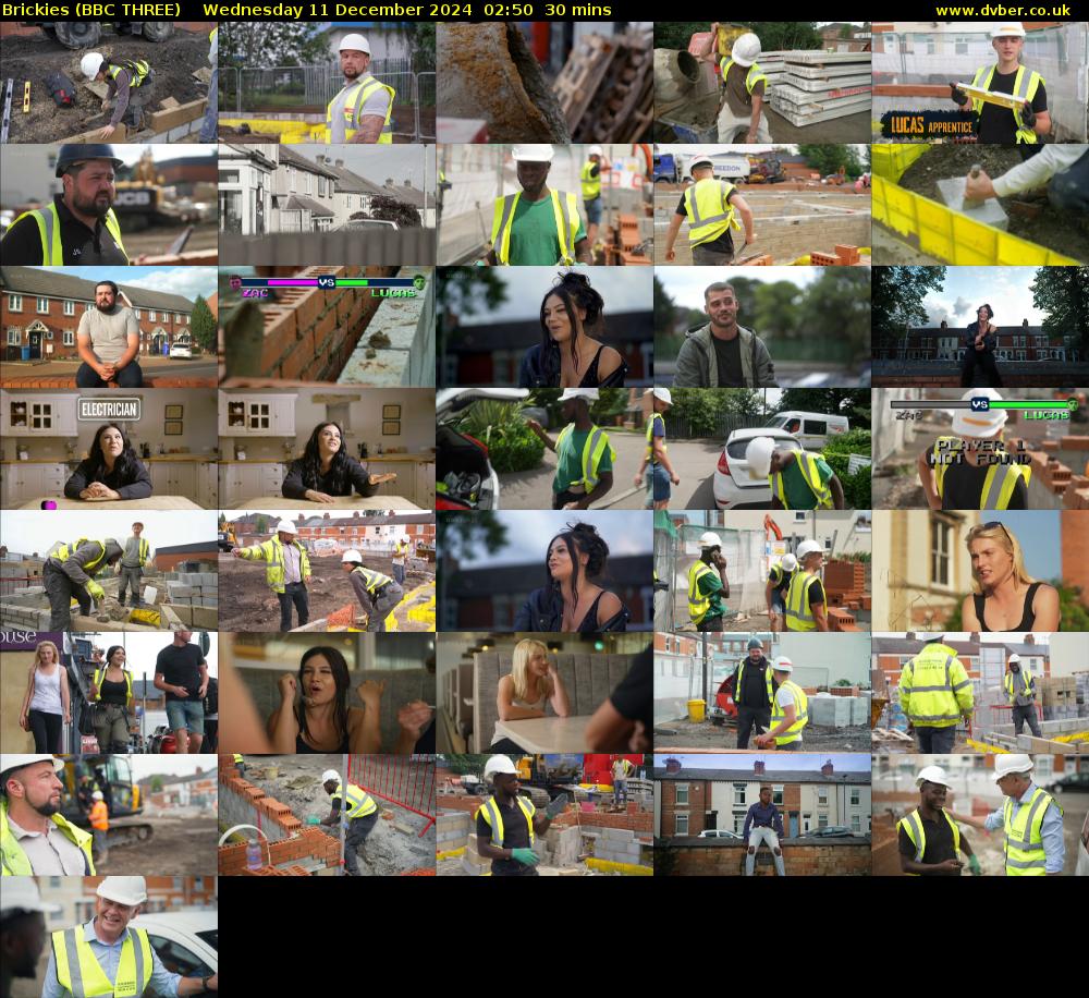 Brickies (BBC THREE) Wednesday 11 December 2024 02:50 - 03:20