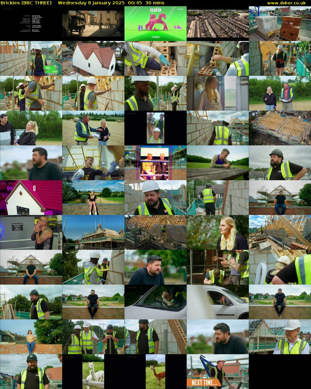 Brickies (BBC THREE) Wednesday 8 January 2025 00:45 - 01:15