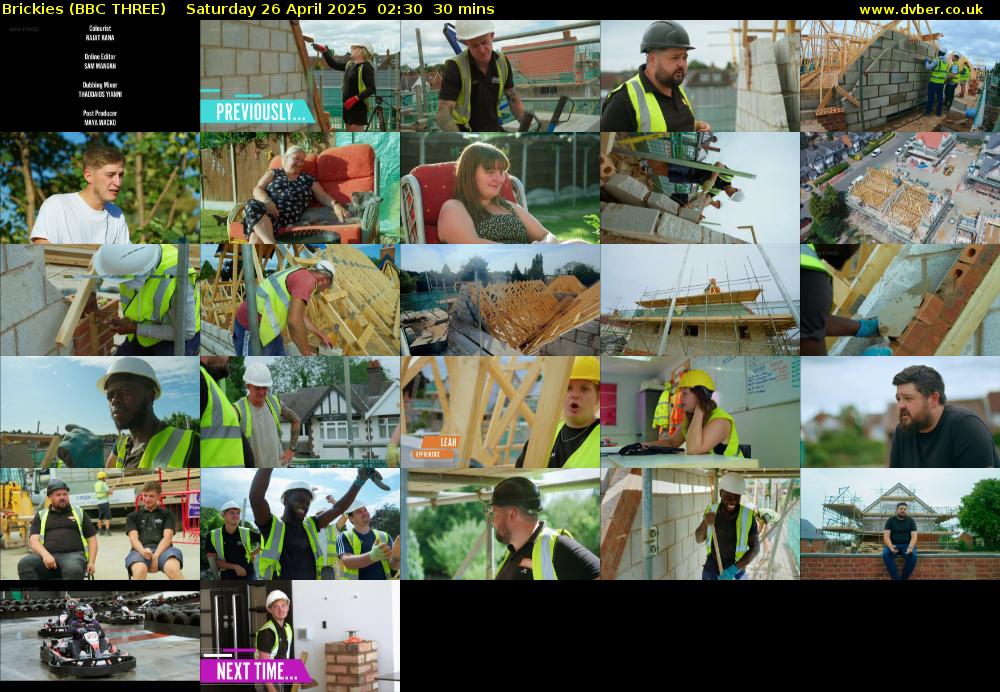 Brickies (BBC THREE) Saturday 26 April 2025 02:30 - 03:00