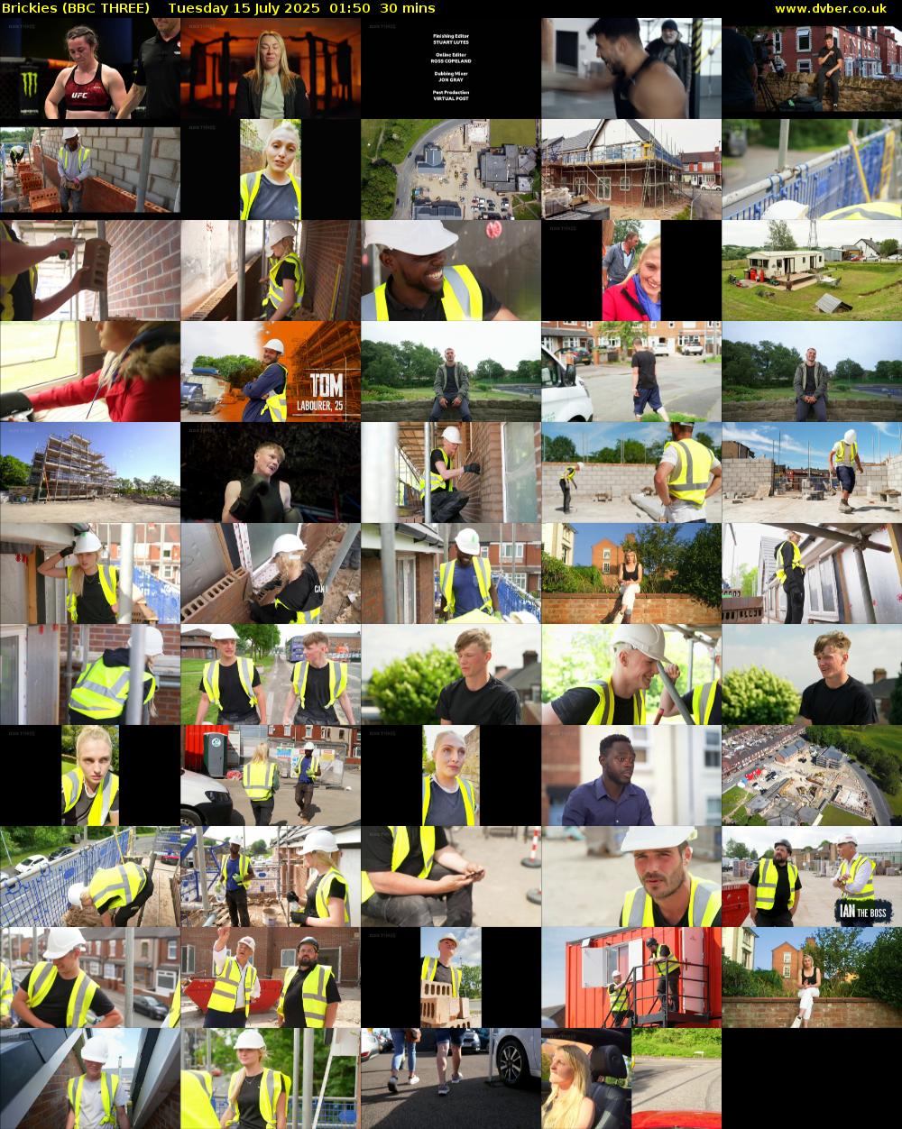 Brickies (BBC THREE) Tuesday 15 July 2025 01:50 - 02:20