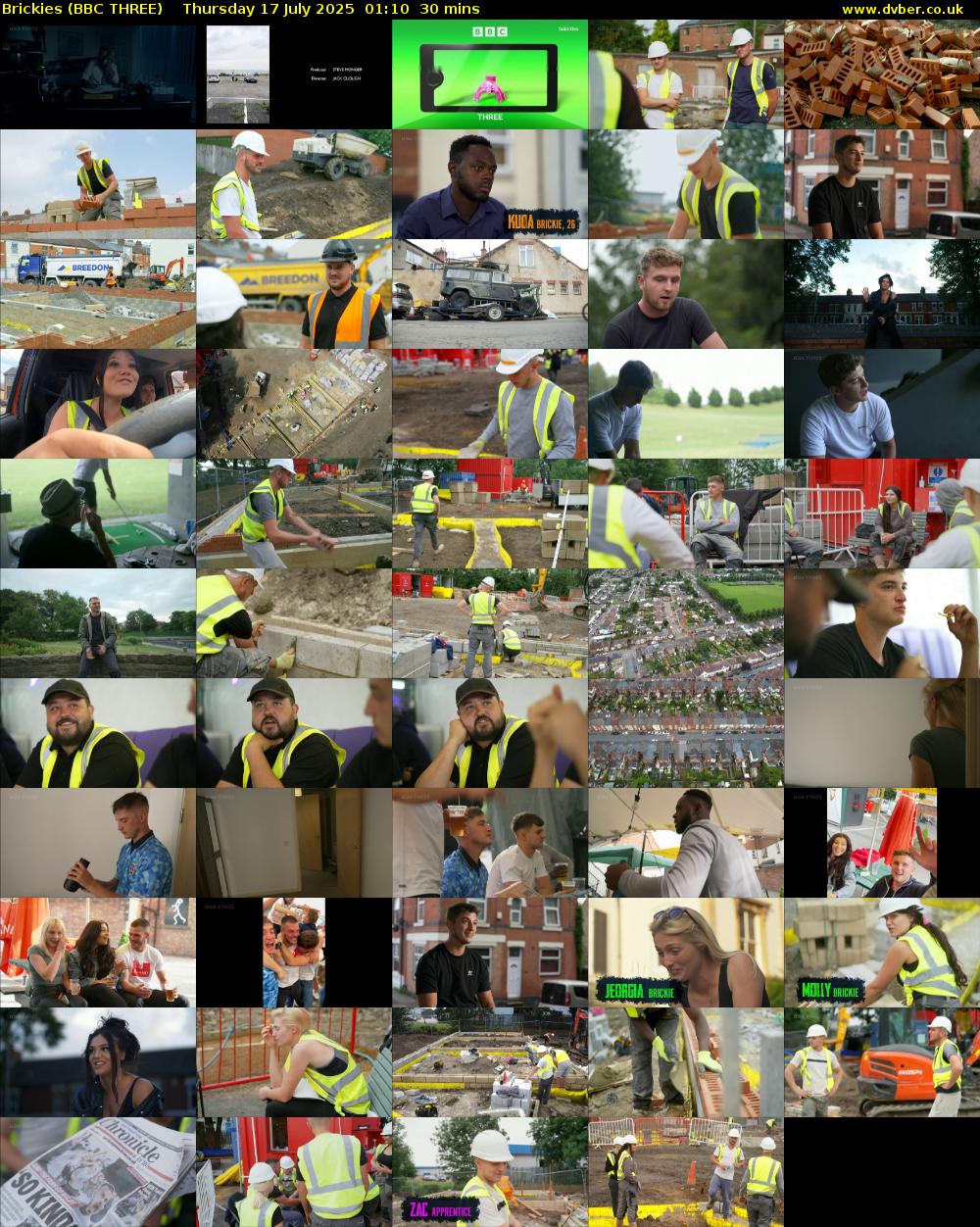 Brickies (BBC THREE) Thursday 17 July 2025 01:10 - 01:40