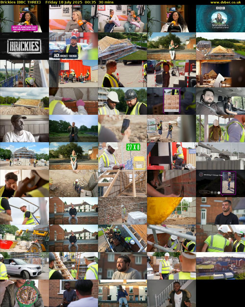 Brickies (BBC THREE) Friday 18 July 2025 00:35 - 01:05