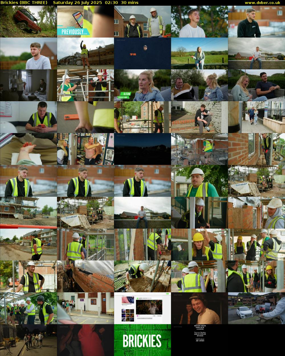 Brickies (BBC THREE) Saturday 26 July 2025 02:30 - 03:00