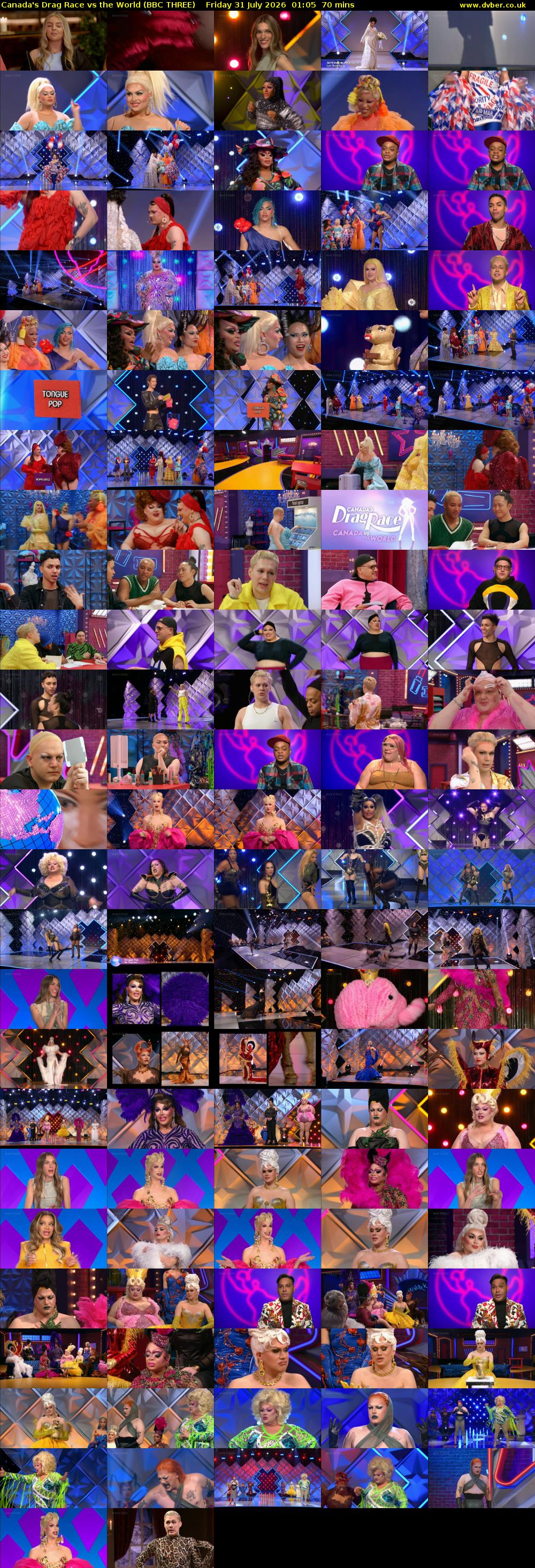 Canada's Drag Race vs the World (BBC THREE) Friday 31 July 2026 01:05 - 02:15