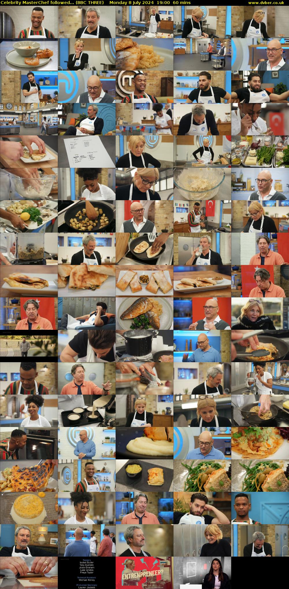 Celebrity MasterChef followed... (BBC THREE) Monday 8 July 2024 19:00 - 20:00