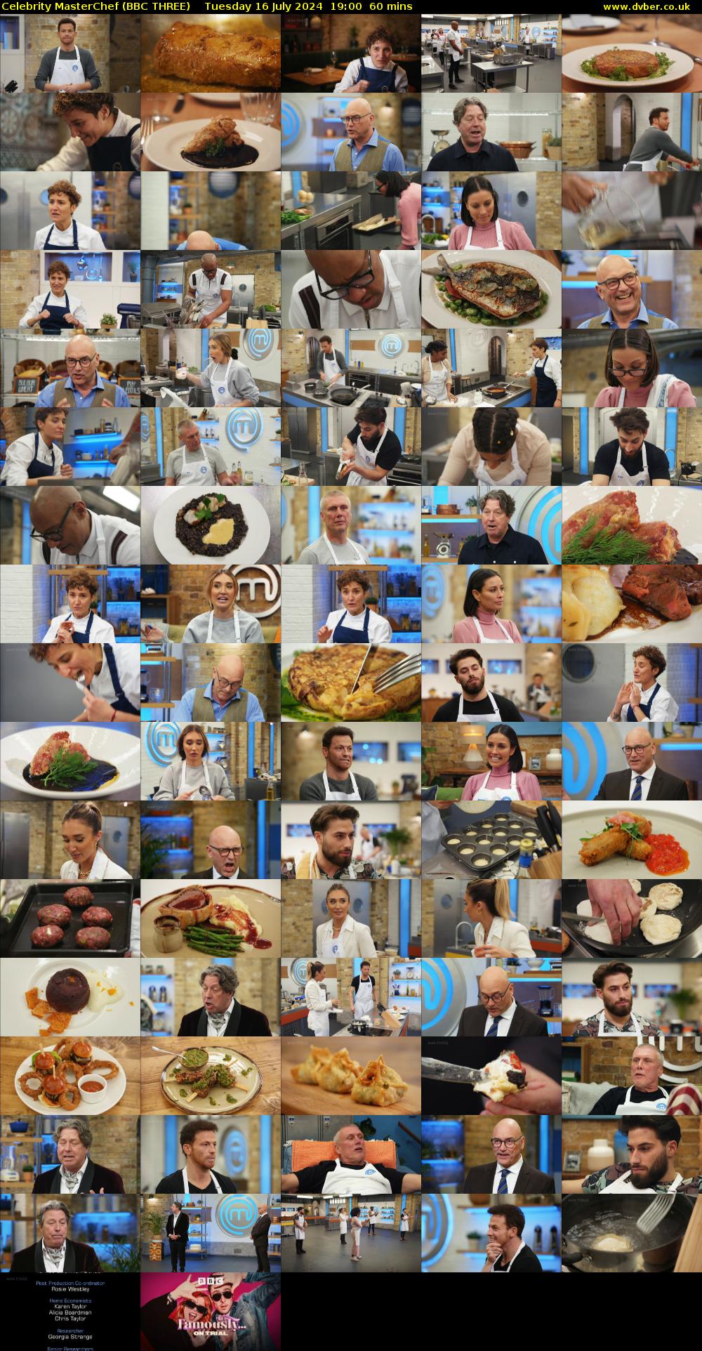 Celebrity MasterChef (BBC THREE) Tuesday 16 July 2024 19:00 - 20:00